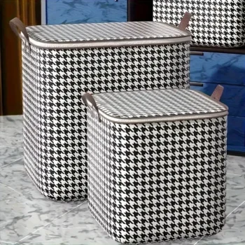 Stylish Houndstooth Storage Boxes